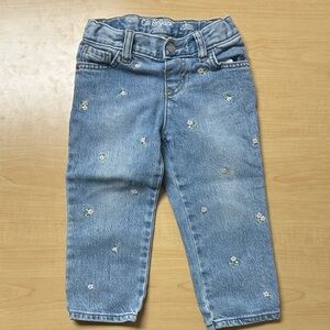 Cat & Jack Light Blue Kids Jeans with Floral Embroidery